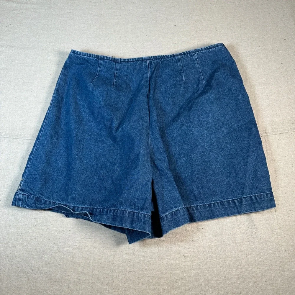 Blue Denim Embroidered Skort‎ Y2K 90s Granola Gorp Western Cotton Mini Wrap